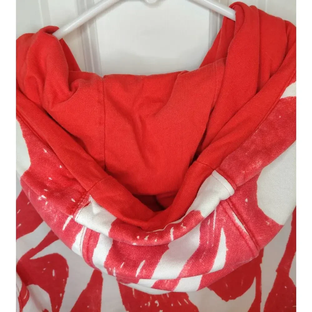 Nike Sportswear Club Fleece All Over Print Swoosh Hoodie Red/White Sm Scribble